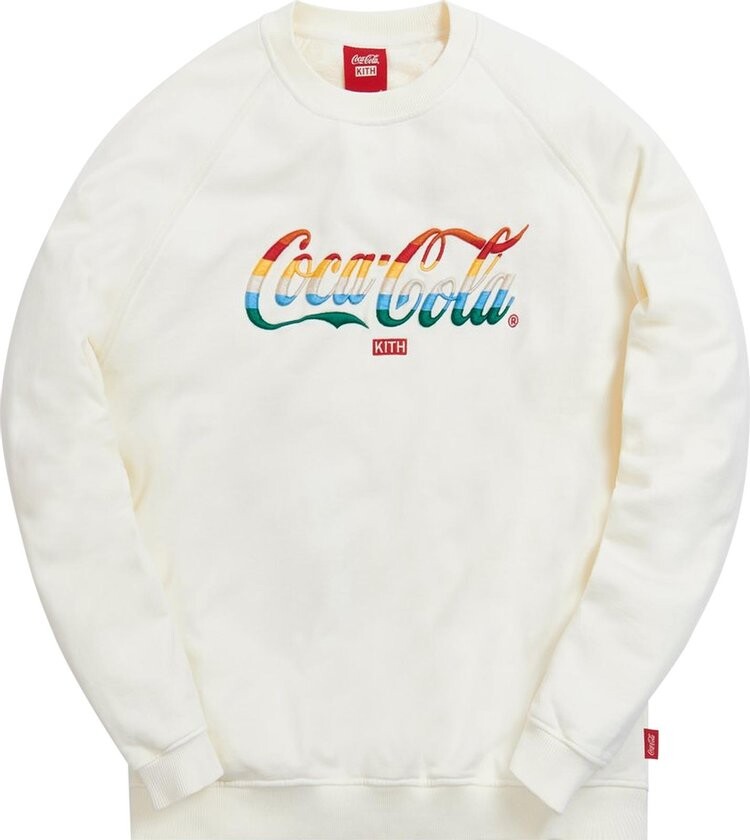 

Толстовка Kith x Coca-Cola Striped Crewneck 'Ivory', кремовый