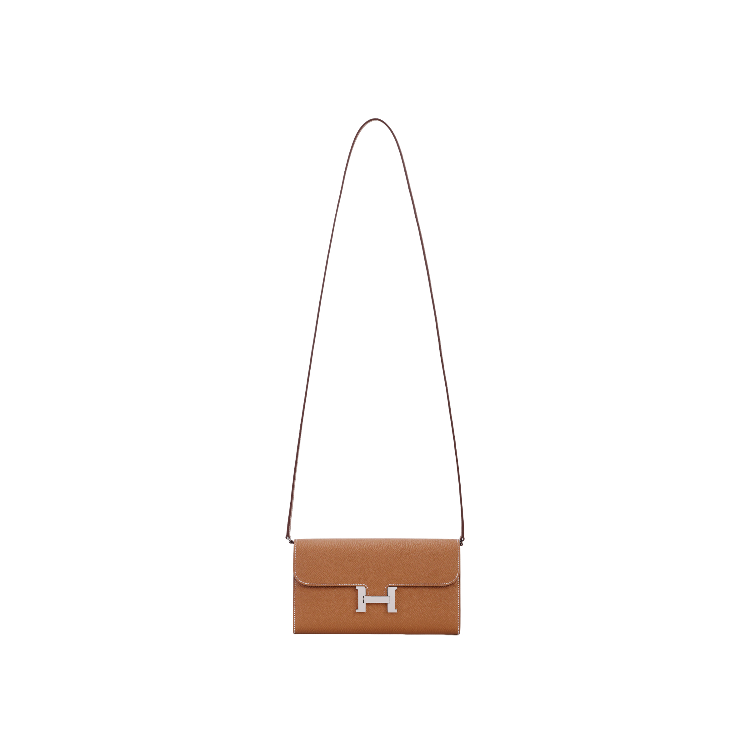 

HERMES Кошелек Constance To Go Silver Tone Buckle Epsom Leather, сумка-клатч, плечевая, кросс-боди, маленькая, женская