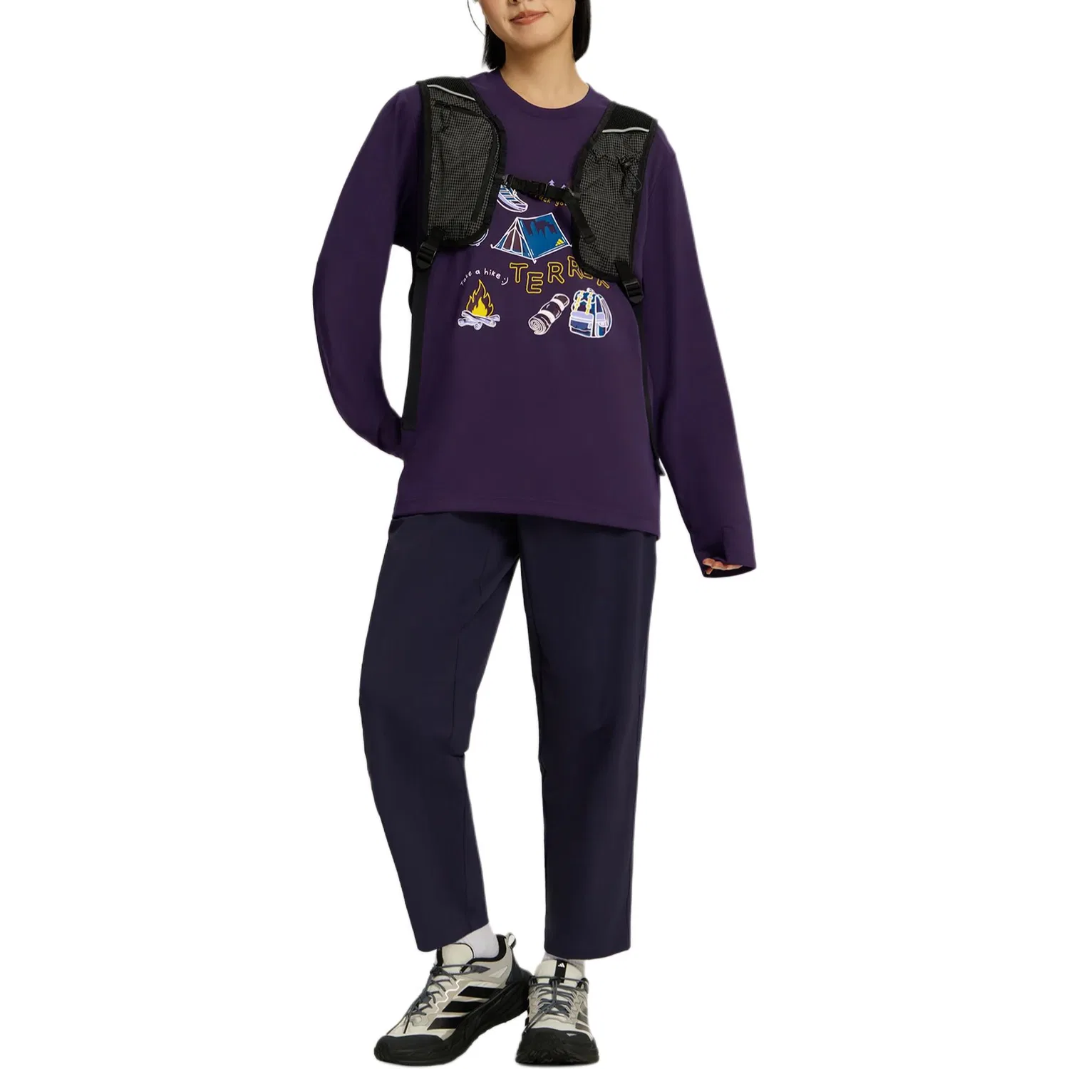 Унисекс футболка с круглым вырезом Terrex Adidas, Aurora Plum Purple — фото 4