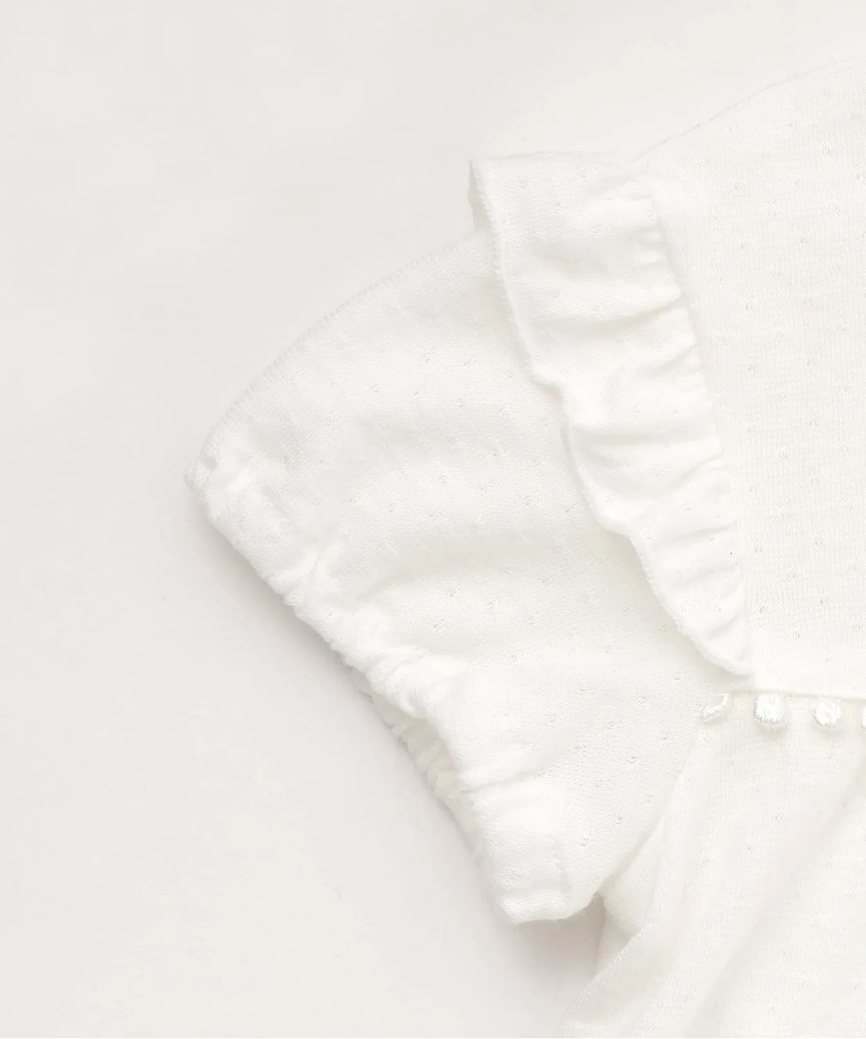 Детская футболка с длинным рукавомс кружевом и вышивкой Sophie la girafe, Off White — фото 4