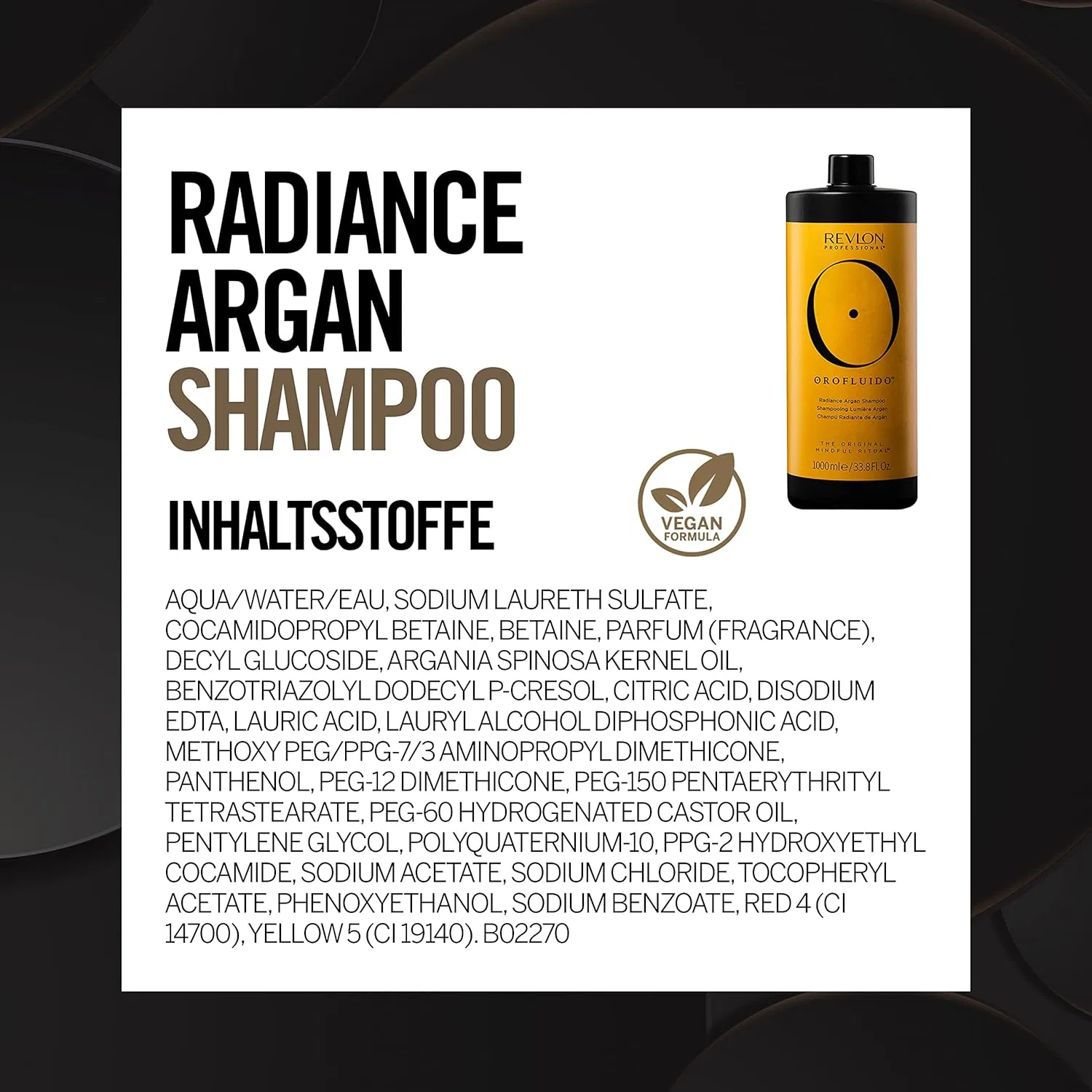 Увлажняющий шампунь REVLON PROFESSIONAL Orofluido Radiance Argan, 1000 мл Revlon Professional — фото 4