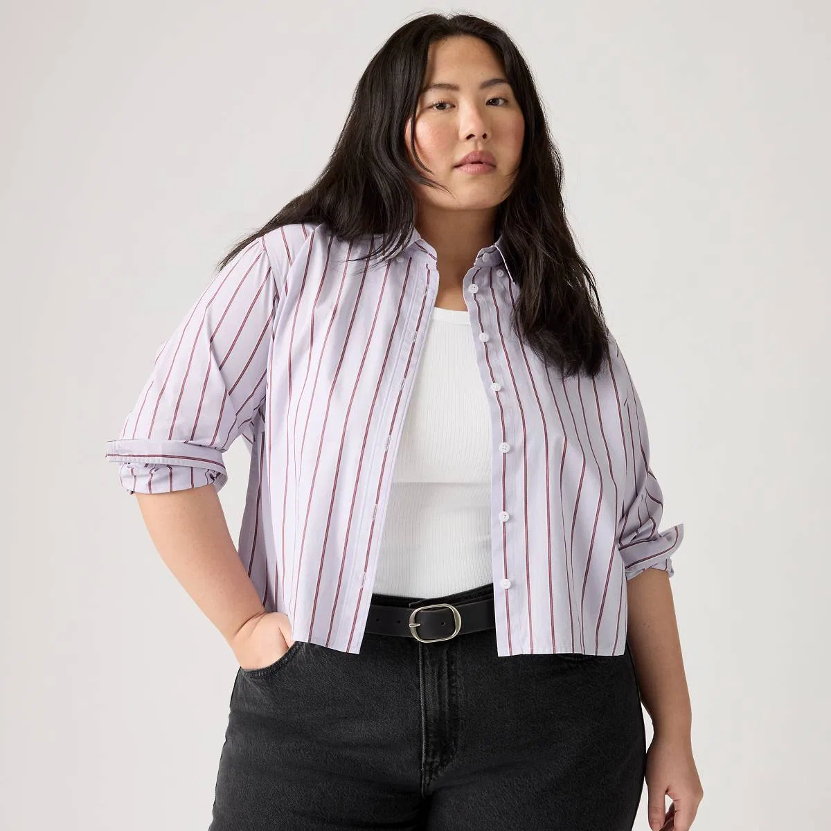 Рубашка с длинными рукавами Sully (большой размер) Levi's, Adora Stripe Lavender Blue - Purple