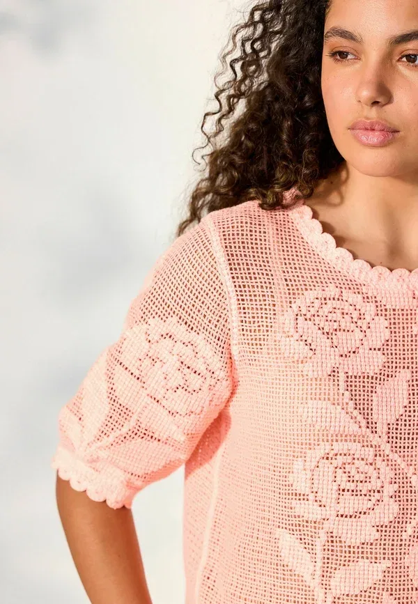 Футболка хлопковая Print t-shirt Next, Coral Pink Floral, розовый — фото 4