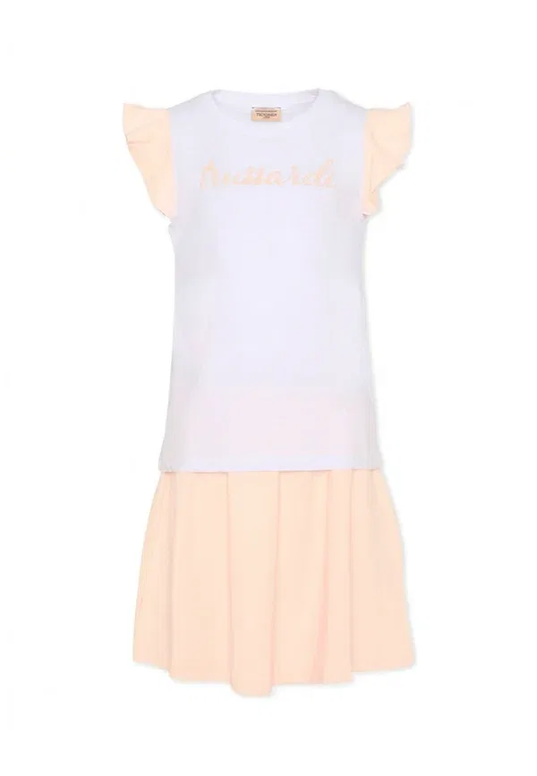 Комплект юбка-футболка с принтом A-line skirt Tru Trussardi Junior, белый