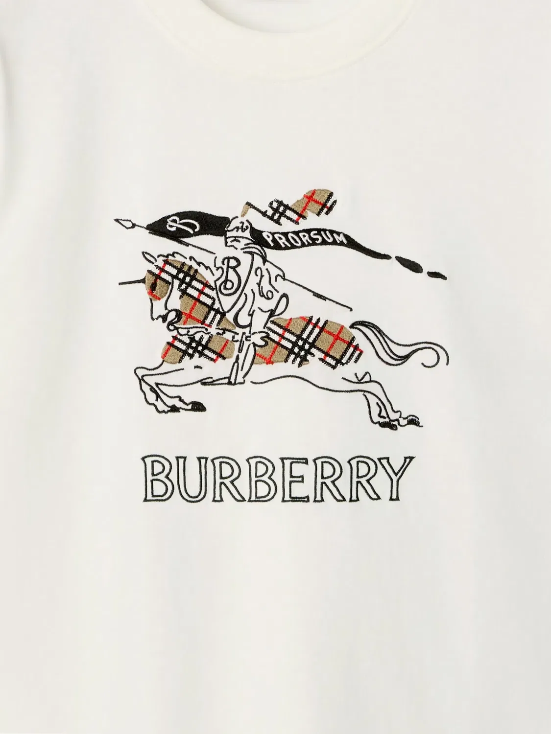 Футболка с вышивкой всадника, белая Burberry, белый — фото 2