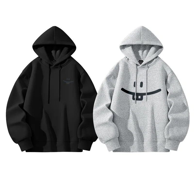 Детский комплект свитшотов B Simple Smile Drawing Chest Logo MINISO, Черный + Бургунди — фото 3