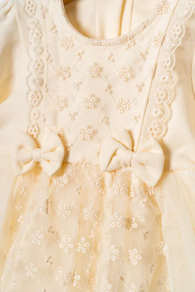 Детское платье для девочек с длинным рукавом Miniday Baby, Nude Color — фото 4