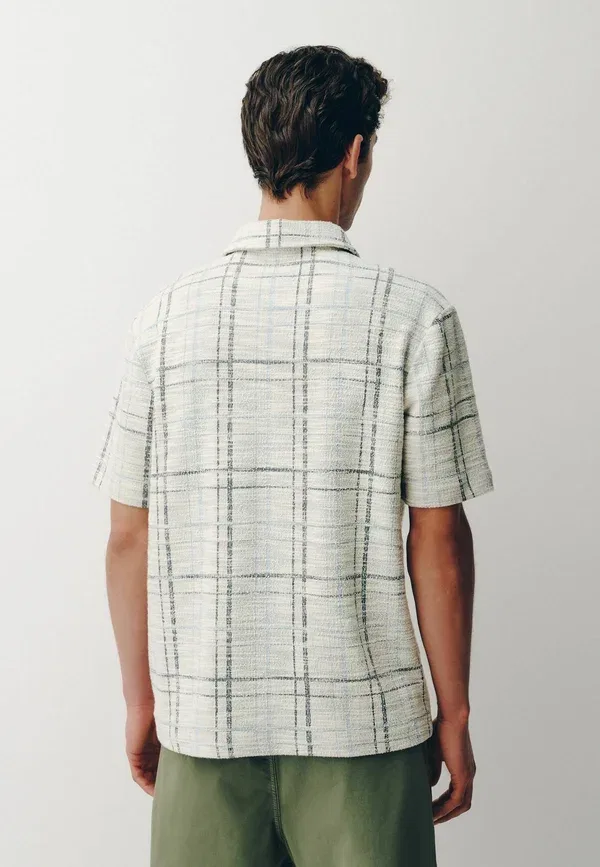 Футболка поло хлопковая Regular fit textured short sleeve polo shirts Next, Ecru Craft, экрю — фото 3