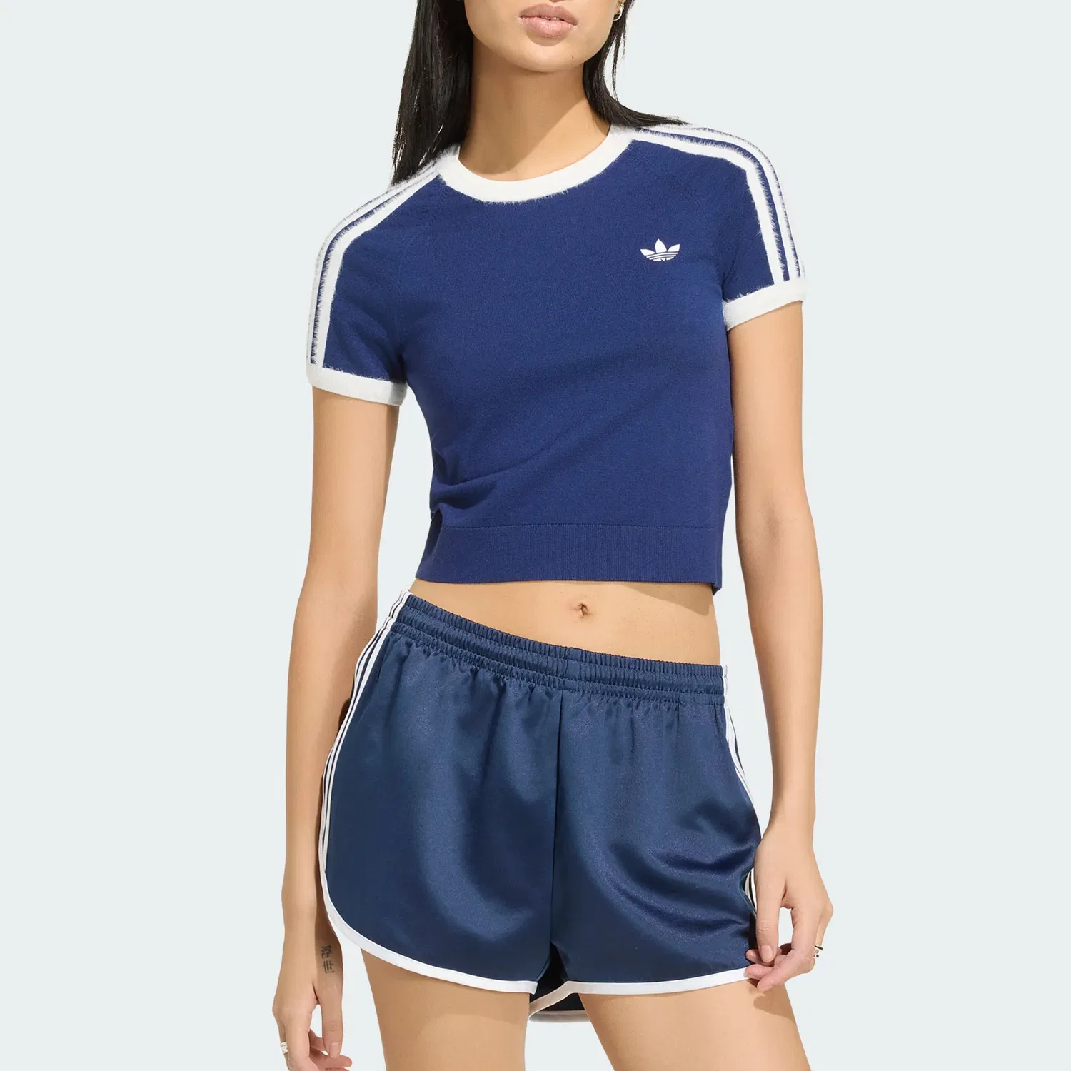 Женская футболка с длинным рукавом Adidas Originals, Dark Blue/White — фото 3