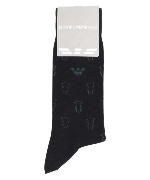 Мужские носки с принтом Eagle & Manga Bear EMPORIO ARMANI, Black