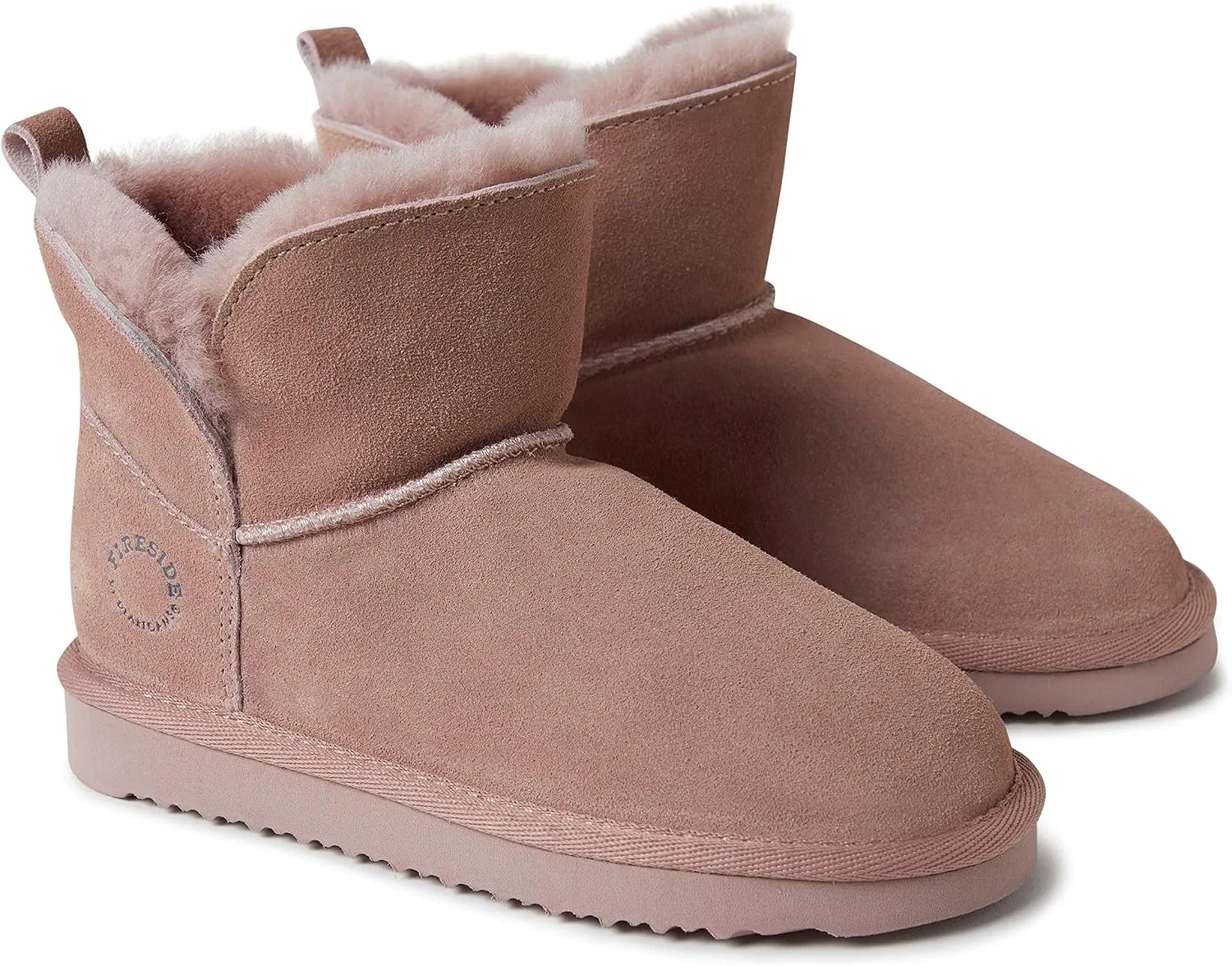 Детские сапоги для девочек из овчины Fireside by Dearfoams Bunbury, Dusty Pink — фото 3