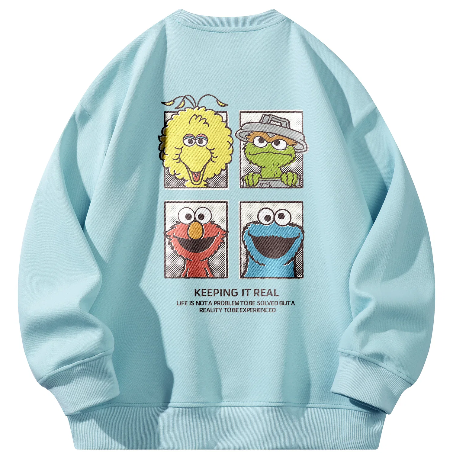 Детский свитшот с принтом Sesame Street, Sky Blue