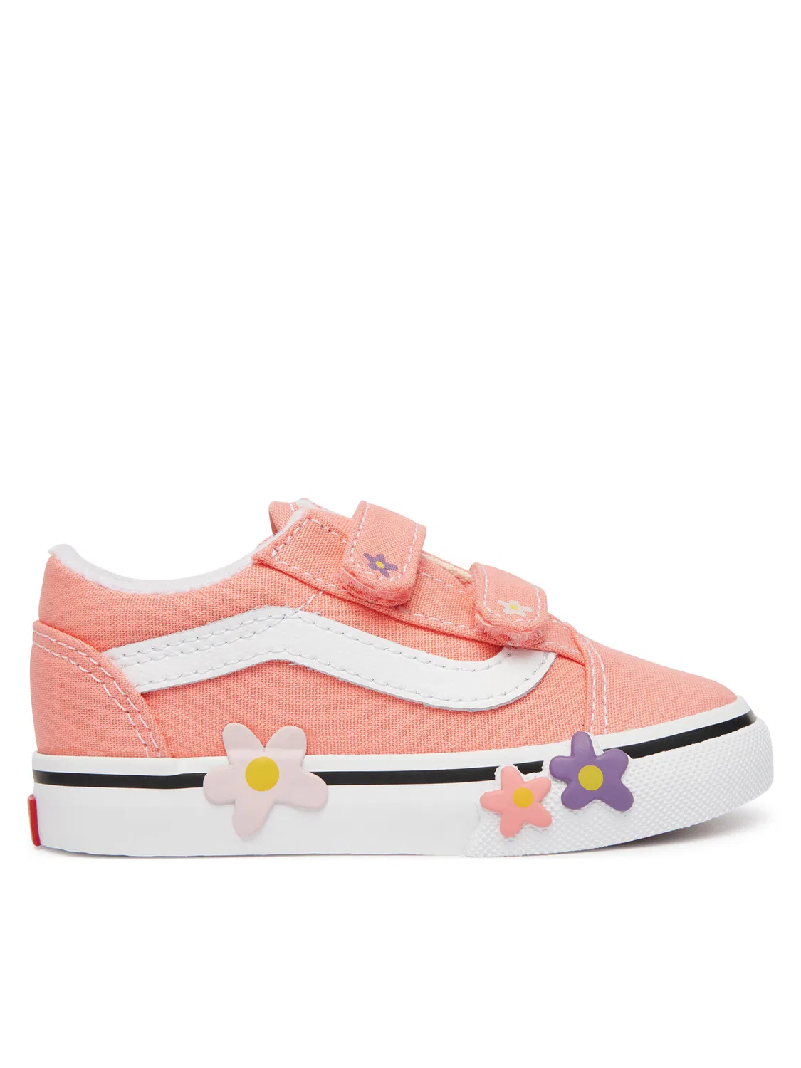 Тканевые кроссовки для девочки Old Skool Flower Vans, коралловый