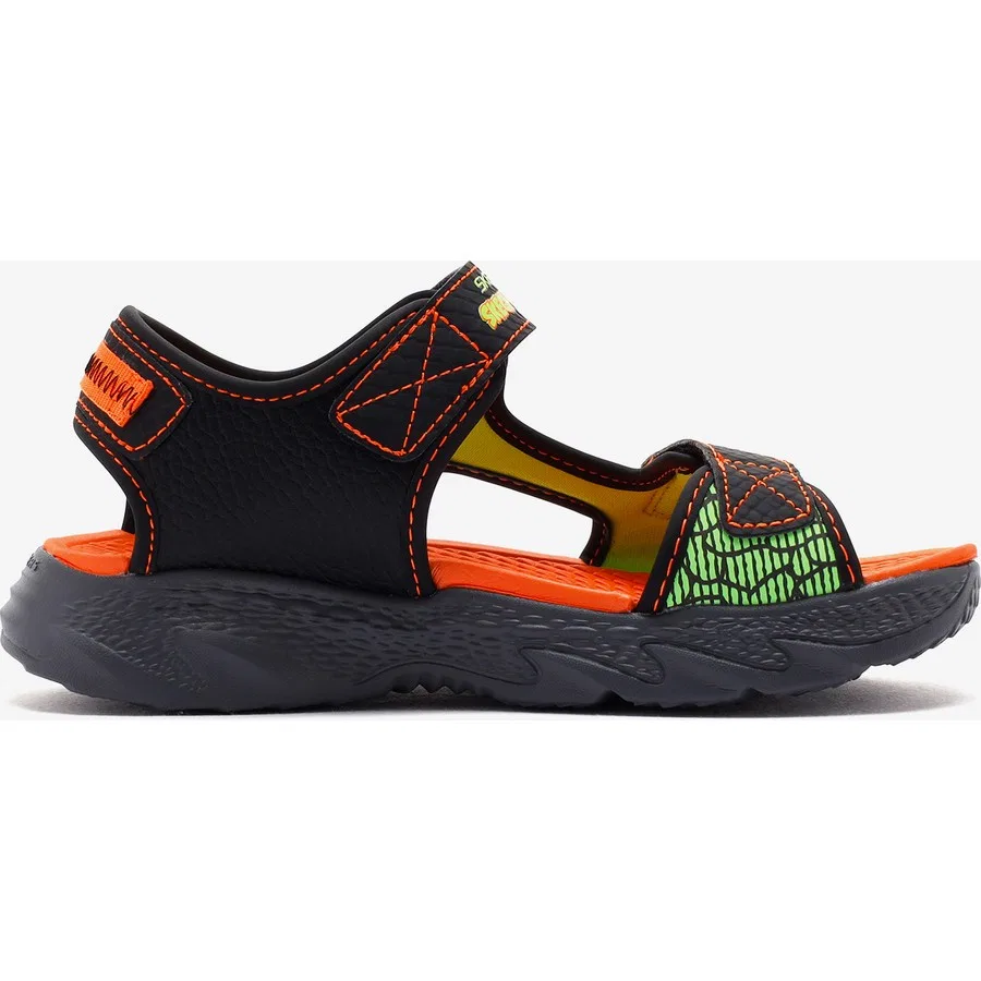 Сандалии с подсветкой для мальчиков с принтом акулы Skechers S-Lights Creature-Splash, Черный — фото 3