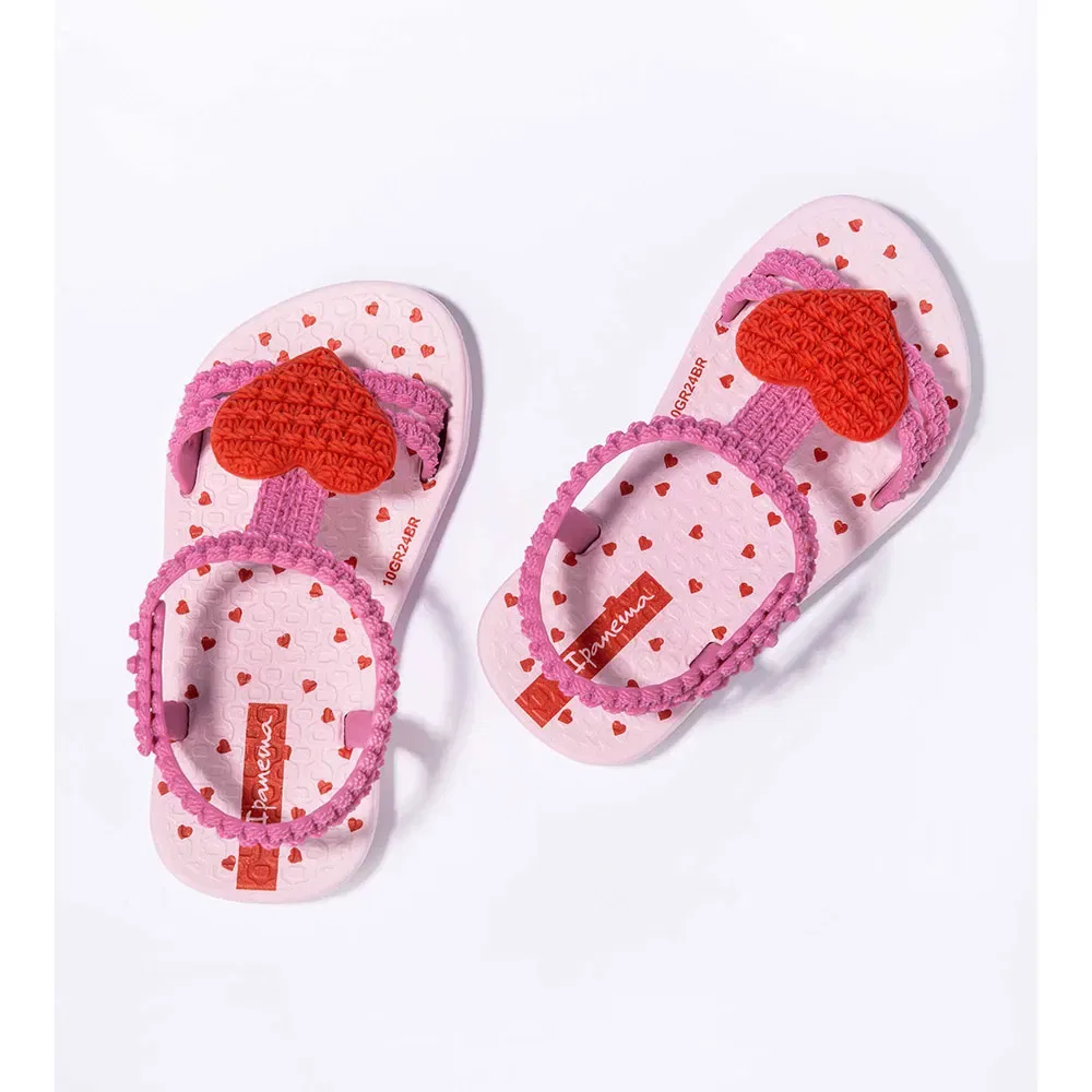 Детские сандалии для девочек с вязаным узором My First Ipanema Baby Ipanema, Pink — фото 3