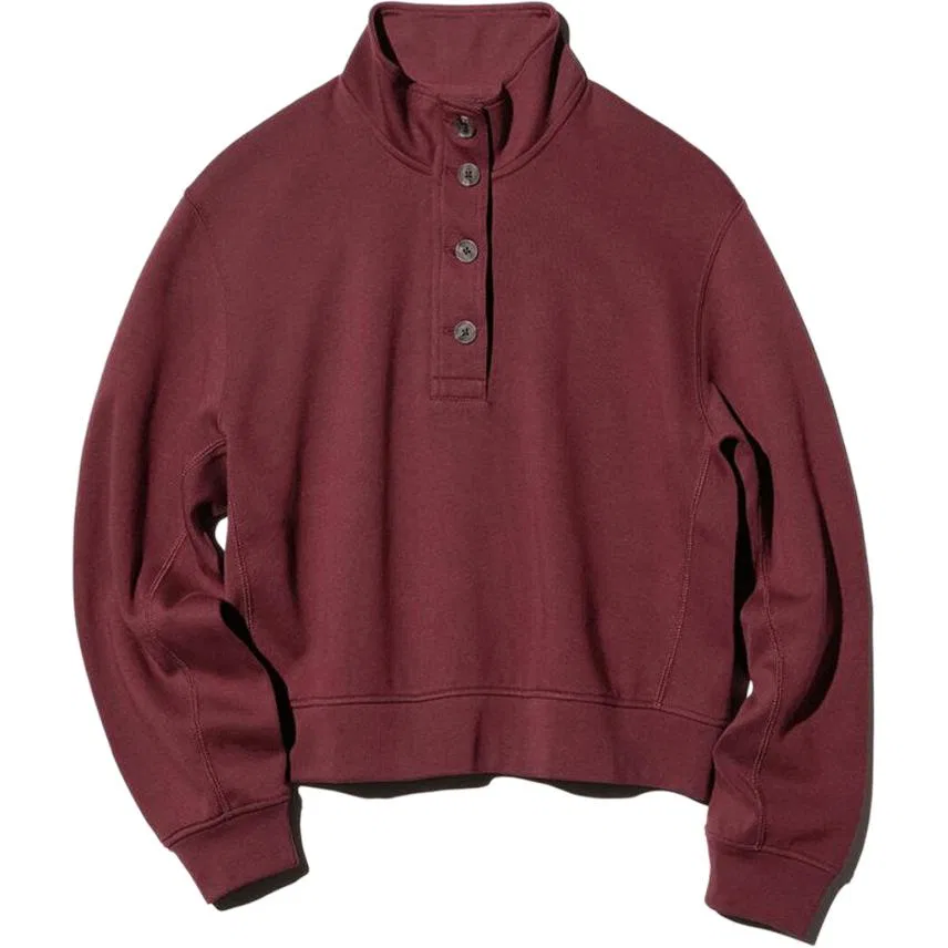 Женский свитшот с воротником-стойкой UNIQLO, 19 Burgundy