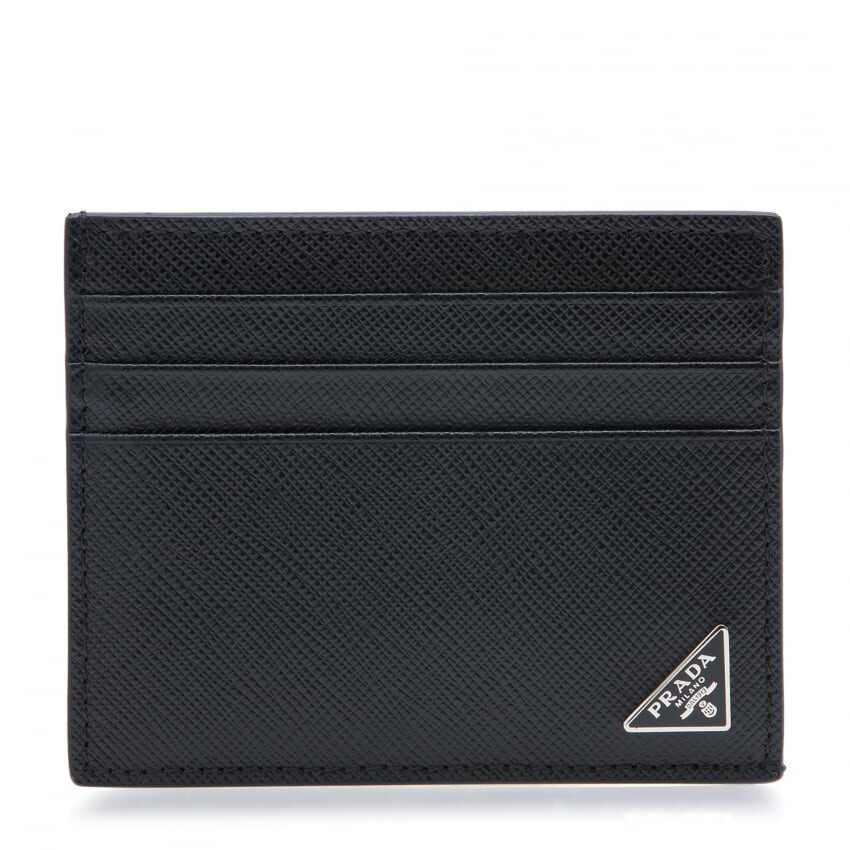 

Картхолдер PRADA Leather card holder, черный