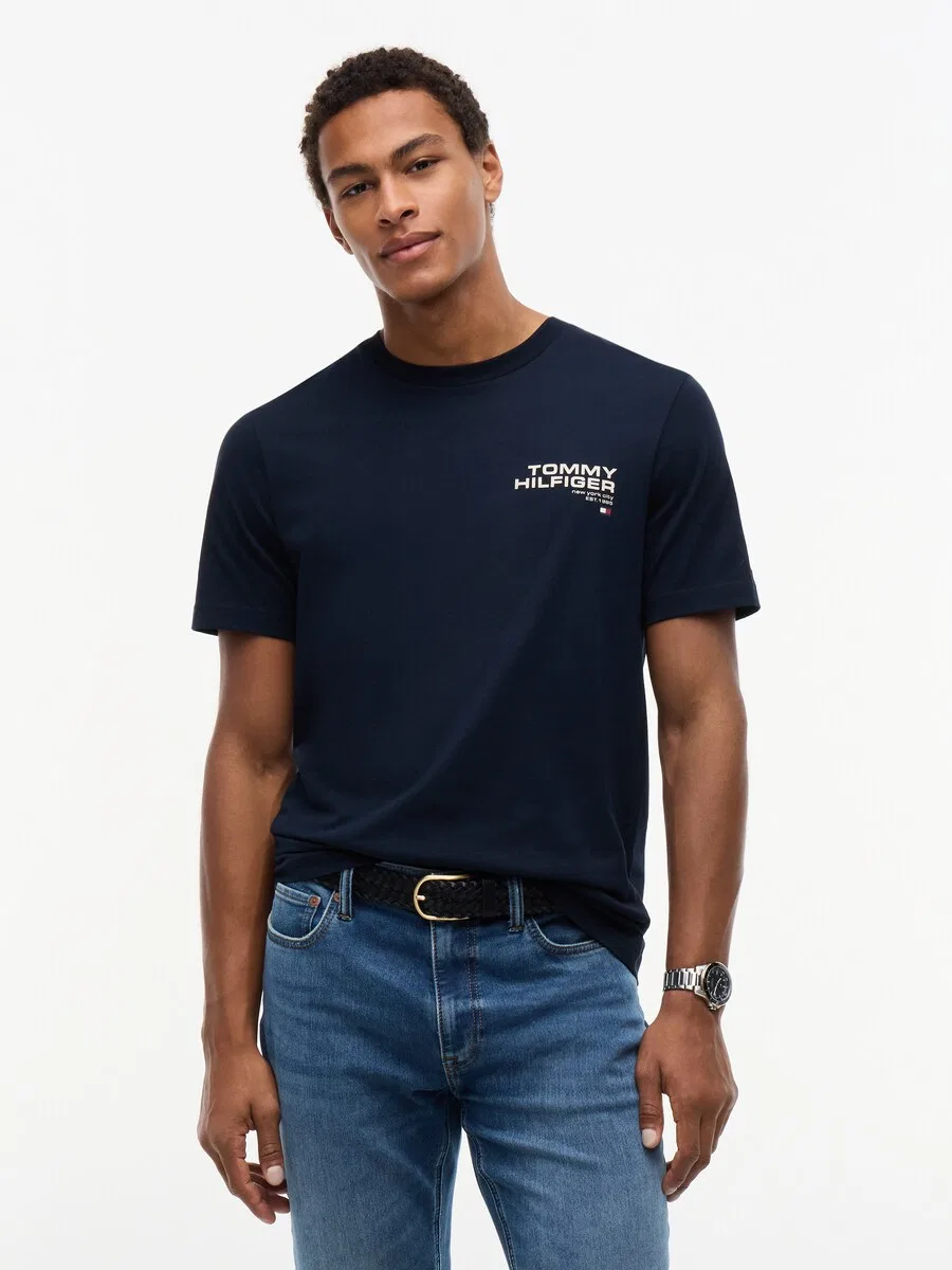 Футболка TOMMY HILFIGER NY синего и темно-синего цвета — фото 3