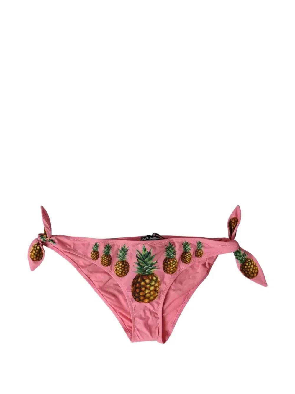Плавки-бикини с завязками по бокам и принтом с ананасами DOLCE & GABBANA, розовый
