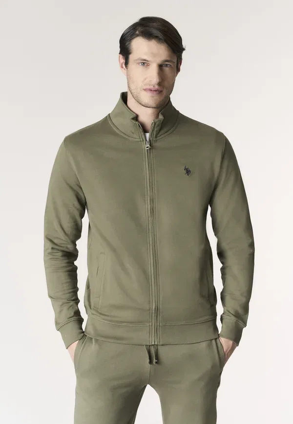 Толстовка из хлопка Zip-up sweatshirt U.S. Polo Assn., зеленый