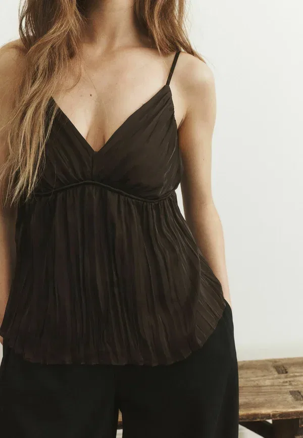 Топ с открытой спиной Regular Fit Channel Detail Cami Top Next, Chocolate Brown, коричневый/шоколадный — фото 3