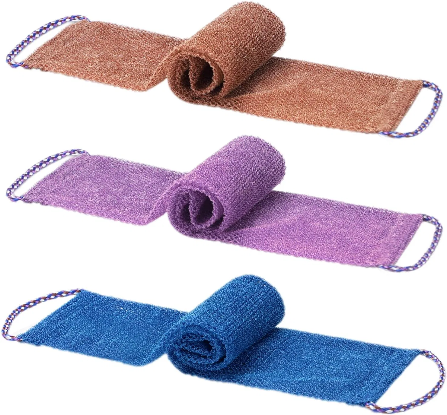 Африканская эксфолирующая мочалка Nylon, 3 шт, Blue, Purple Yrarbil