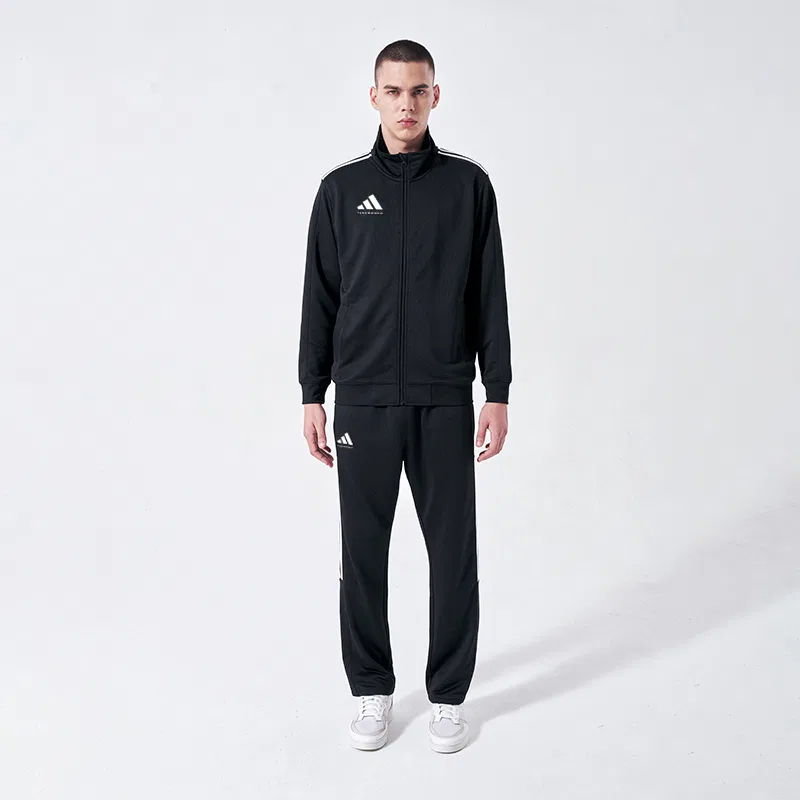 Спортивный комплект для унисекс с принтом Adidas, Черный — фото 4