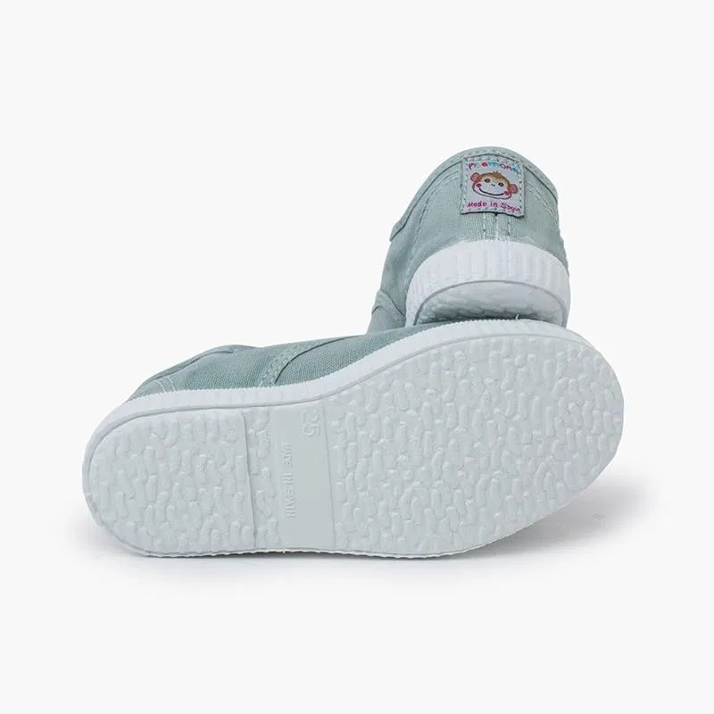 Детские кеды без шнурков с эффектом потертости Pisamonas, Sage Green — фото 3