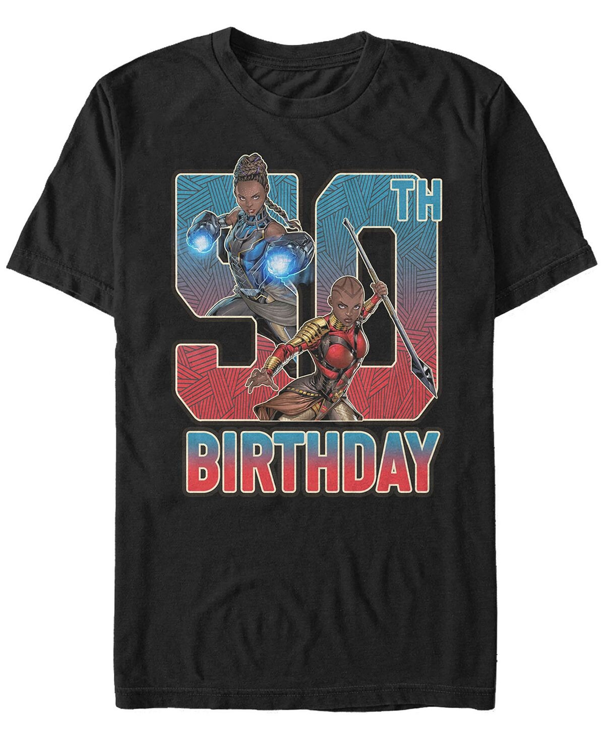 

Мужская футболка с коротким рукавом marvel black panther shuri and okoye 50th birthday Fifth Sun, черный