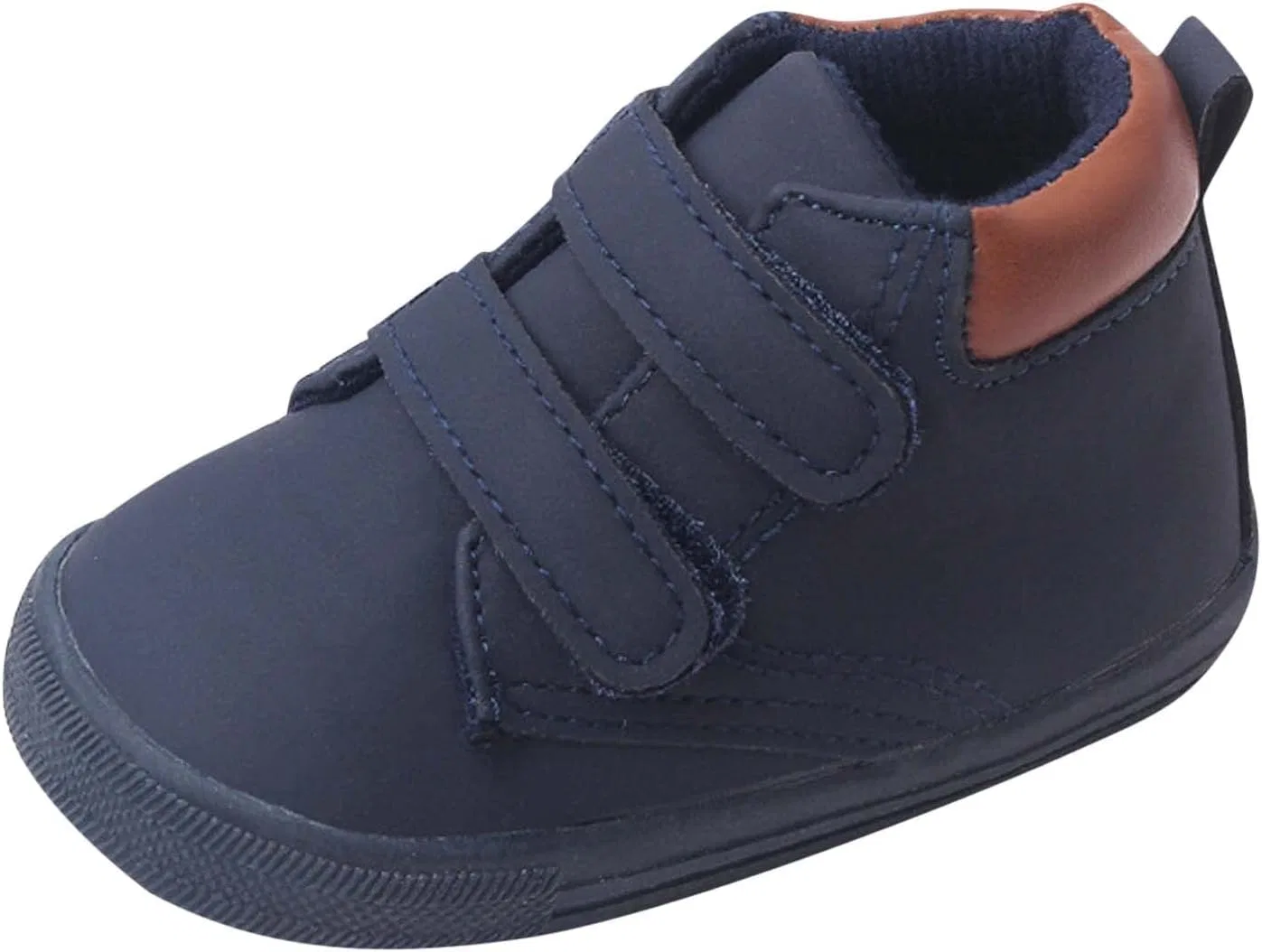 Детские кроссовки с высоким верхом из PU-кожи на нескользящей подошве, Dark Blue