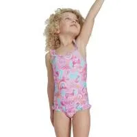 Детский купальник с тонкими бретелями Speedo Learn to Swim, Speedo, Rosa / Blau