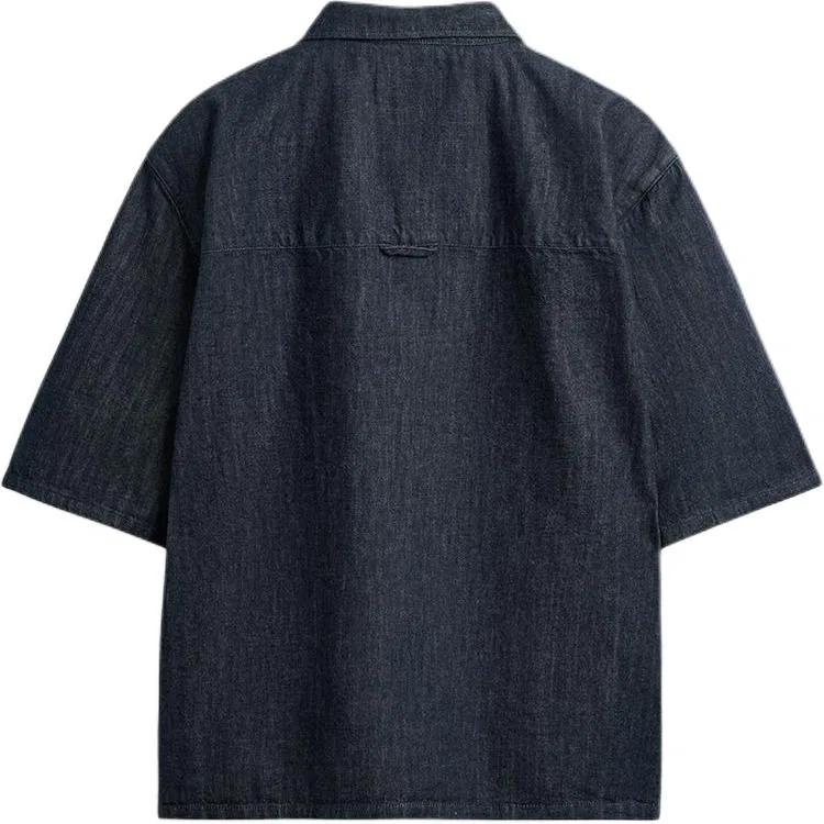 Мужская рубашка из денима Indigo ZARA, Indigo — фото 3