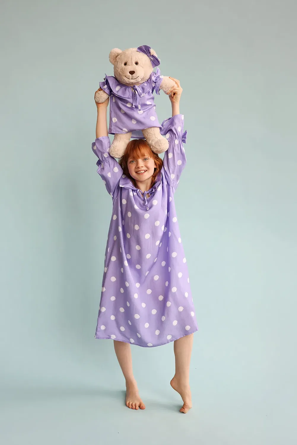 Женский комплект ночной рубашки с плюшевым мишкой Lunamia, Purple — фото 3