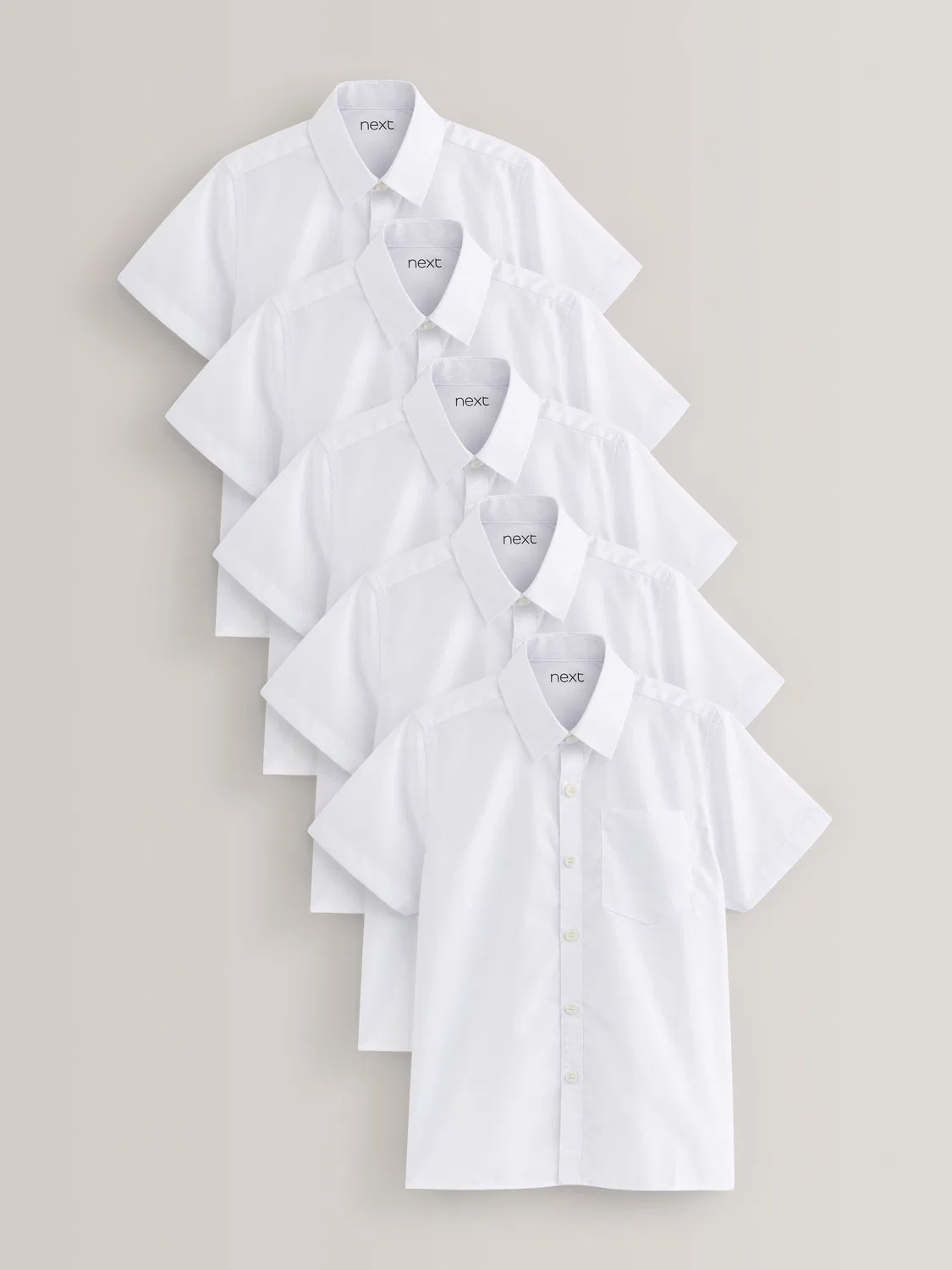 Футболка с коротким рукавом Regular Fit, 5 шт Next, белый