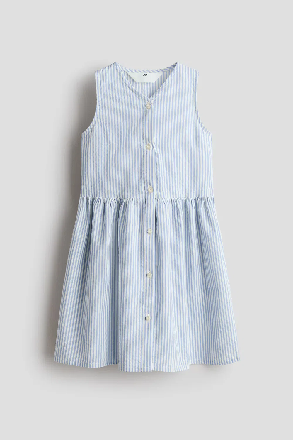 Платье-Сарафан из жатой ткани H&M, Weiß/Blau Gestreift