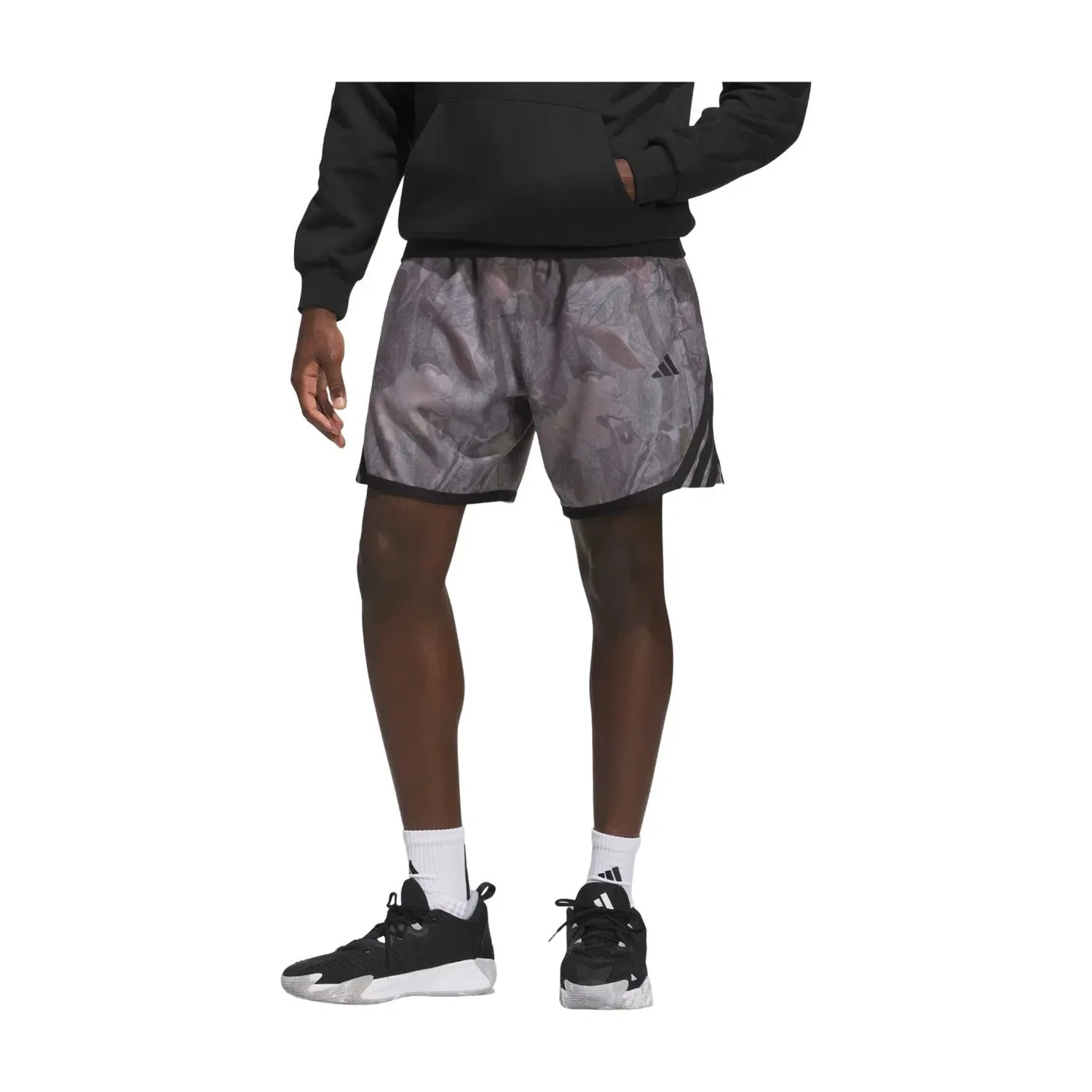 Мужские шорты для баскетбола с камуфляжным принтом AOP Adidas, серый — фото 4