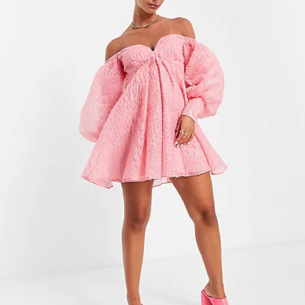 

Платье Asos Edition Off The Shoulder Mini, розовый