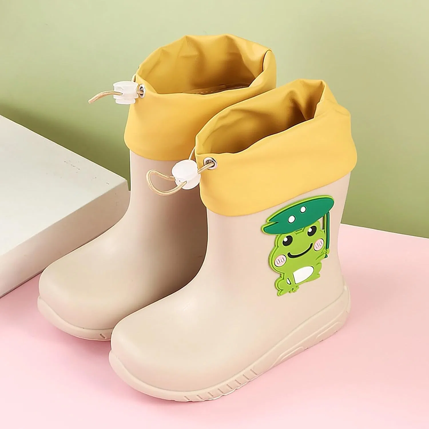 Детские сапоги дождевые с принтом динозавров Boys Girls Dinosaur Rain Boots, Khaki — фото 3