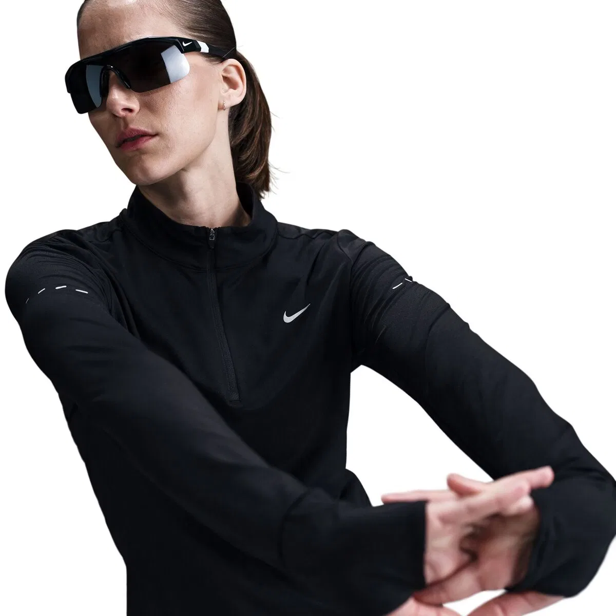 Женский лонгслив с длинным рукавом Swift Dri-Fit UV HZ Top Nike, Black/Reflective Silv — фото 3