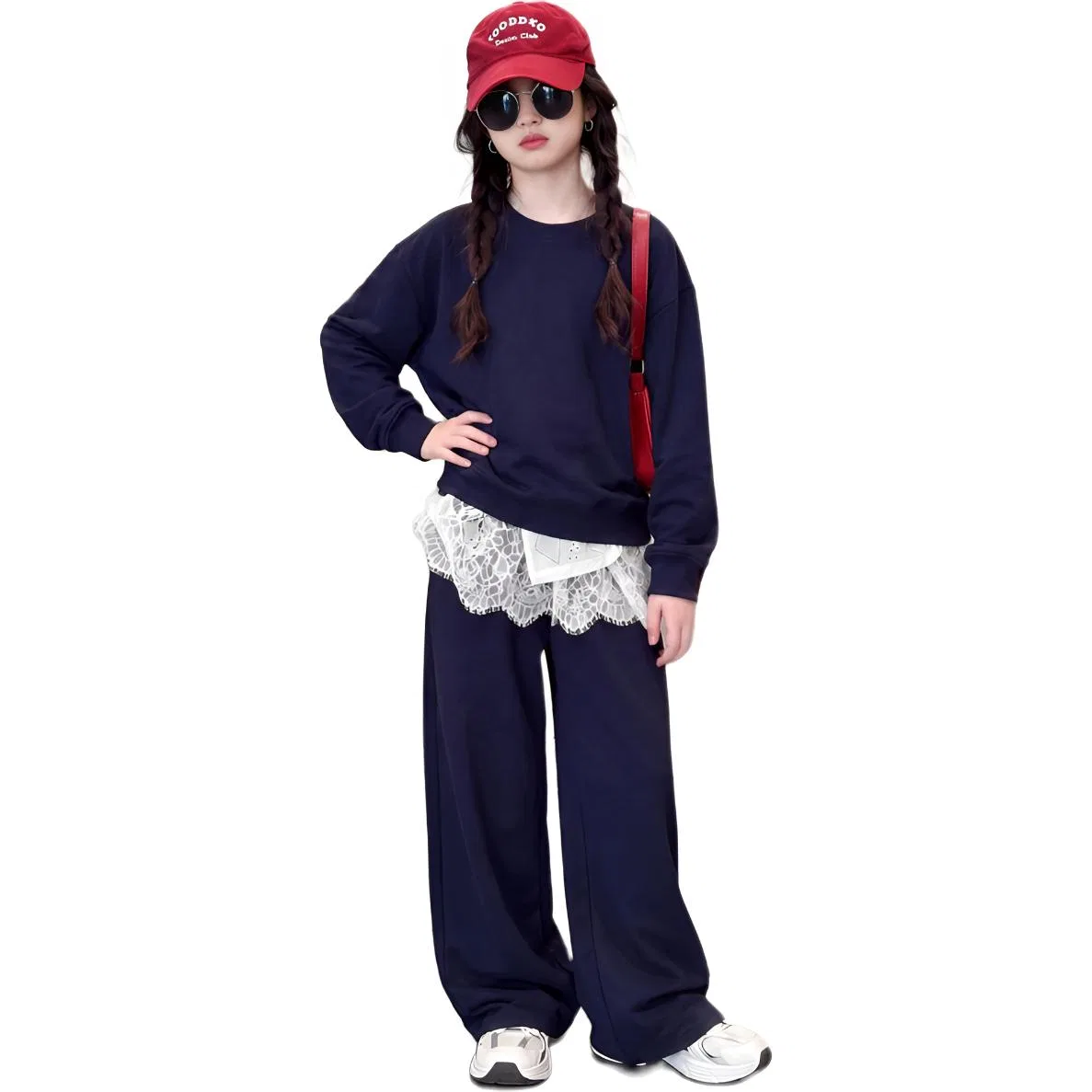 Детский спортивный комплект с принтом MADALLO, Navy Blue Two-Piece Set