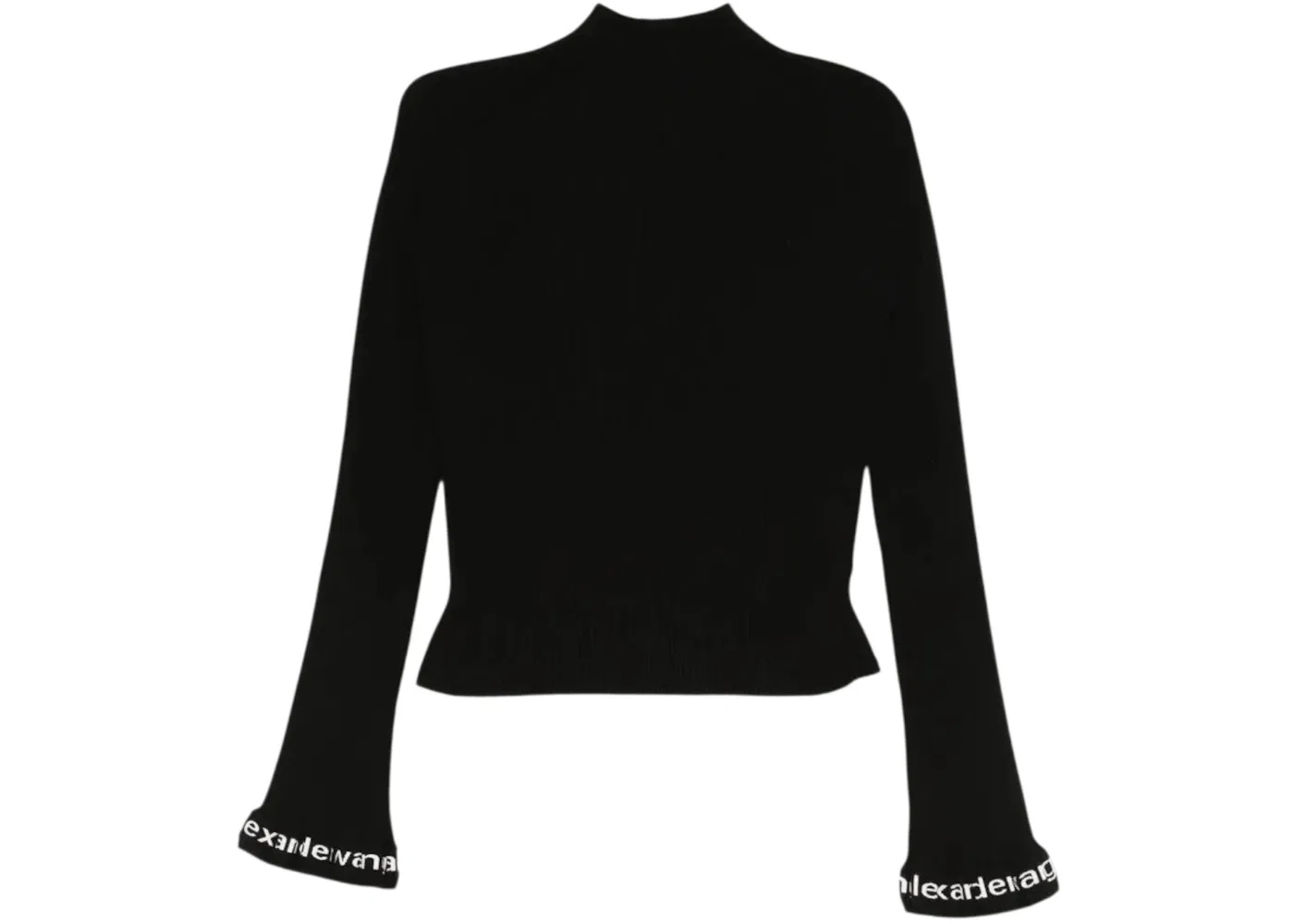 Женский пуловер с принтом Logo Ribbed Ls Zip Turtleneck Alexander Wang, Black