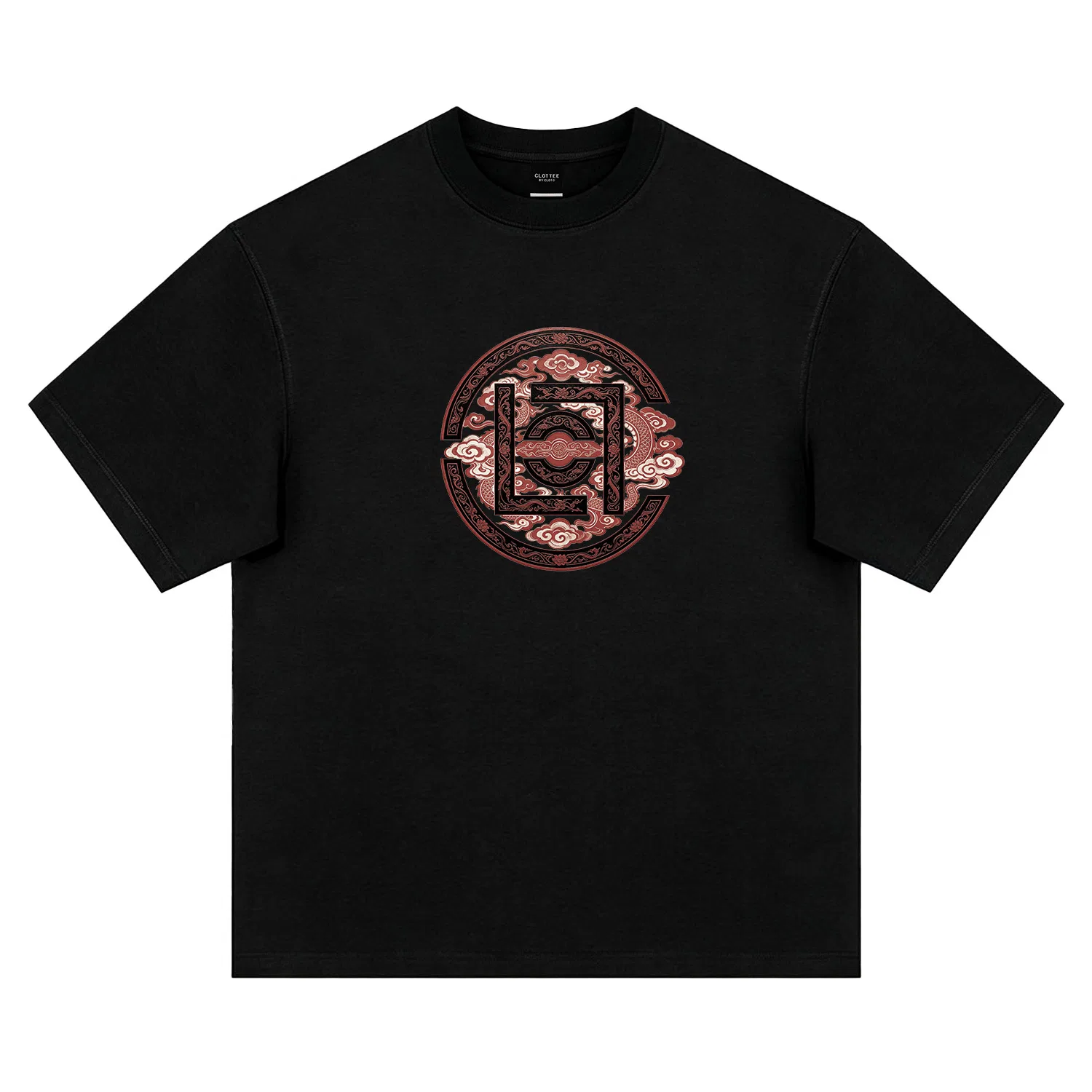 Детская футболка с круглым вырезом, средняя посадка, прямой крой, CLOT, White Heather Gray — фото 4