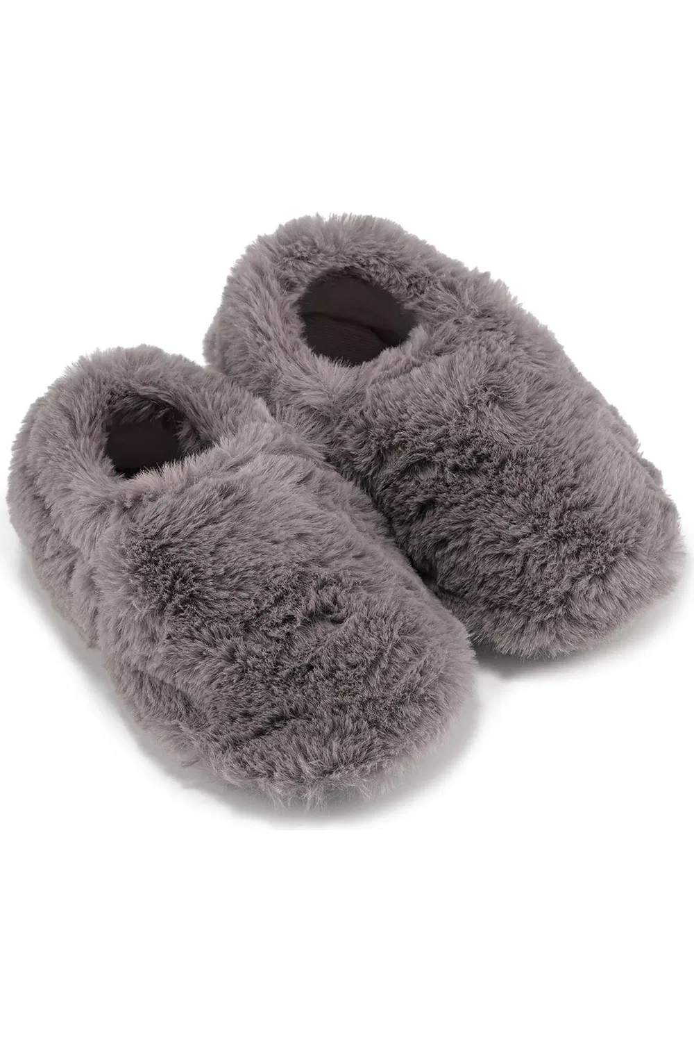 Детские тапочки из искусственного меха с широким носком Hopfrög Kids, серый