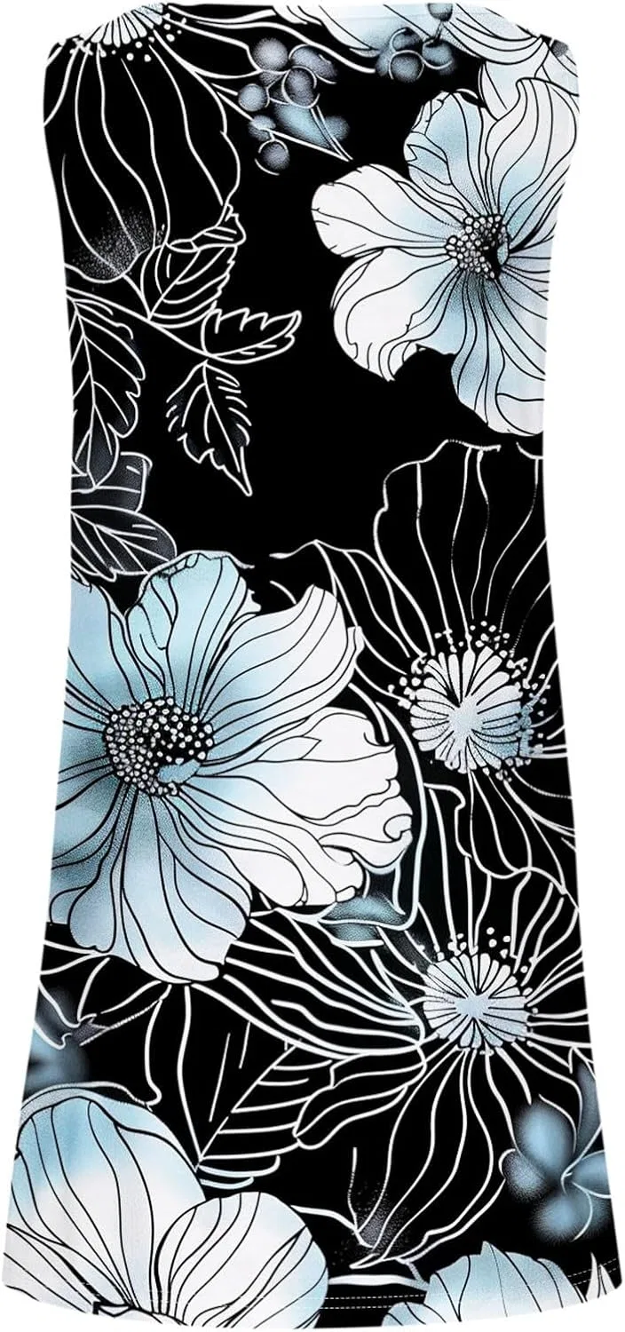 Женское летнее платье A-силуэта с принтом и вырезом, Black/Gray — фото 4