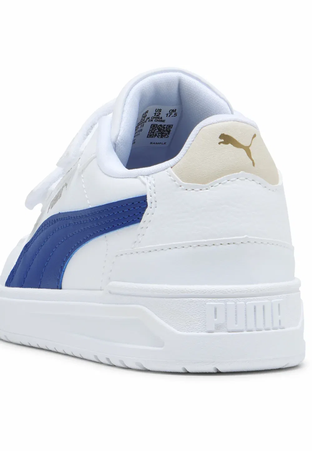 Shuffle downtown lo v ps unisex - детская обувь Puma, White-Clyde Royal- Gold — фото 4