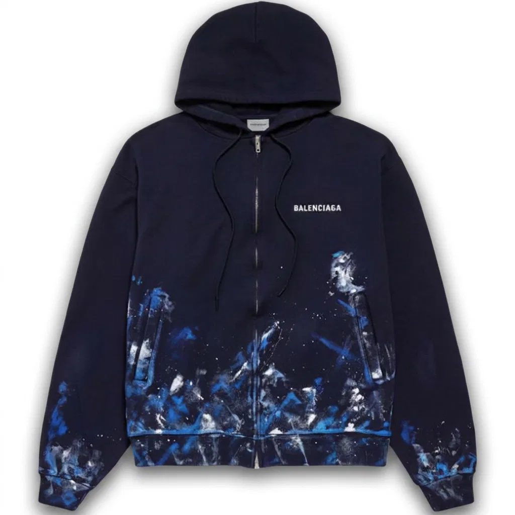 Мужской свитшот с капюшоном Balenciaga, Marine Blue