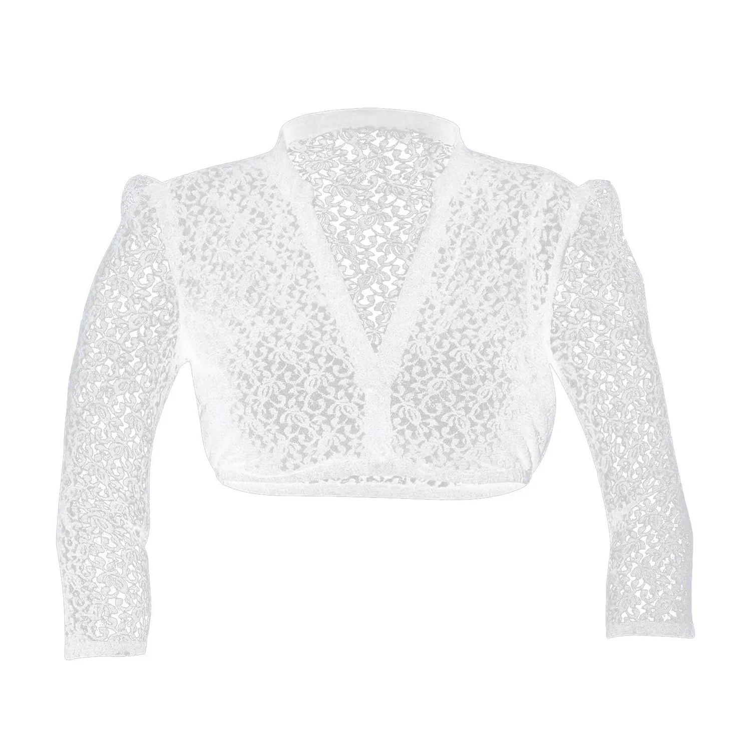 Женская блузка с кружевом Dirndl Women's Lace Blouse, a18 white — фото 4