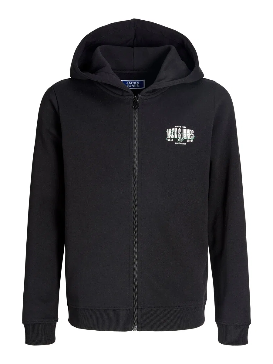 Детская толстовка на молнии Jack & Jones Junior, черная