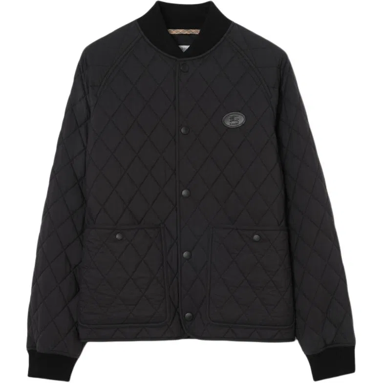 Мужское пальто-пуховик с бейсбольным воротником Black Burberry, Black