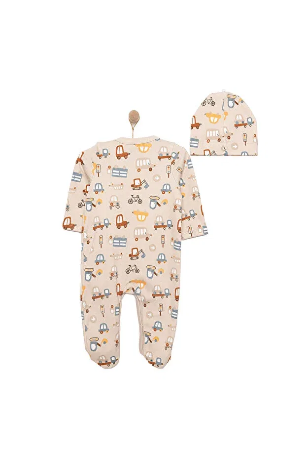 Детский комбинезон для мальчиков с принтом Hellobaby Ebebek Hello Baby, Beige — фото 2